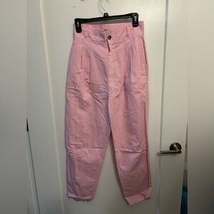 J Brand Pink Cuffed Pleated Pants